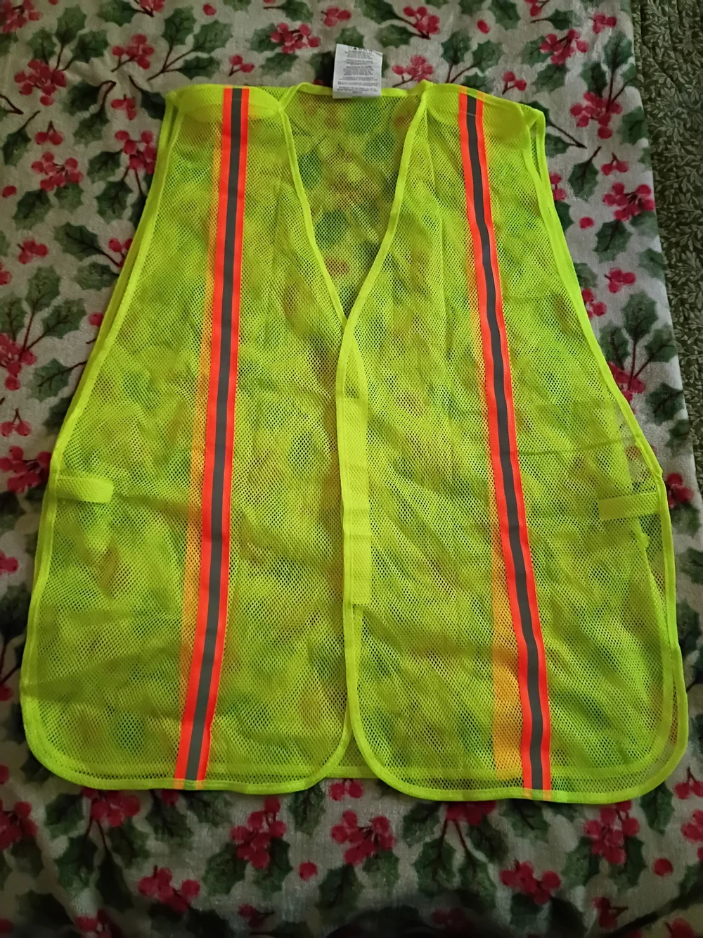 High-Visibility Safety Vest - Neon Yellow with Orange Reflective Stripes